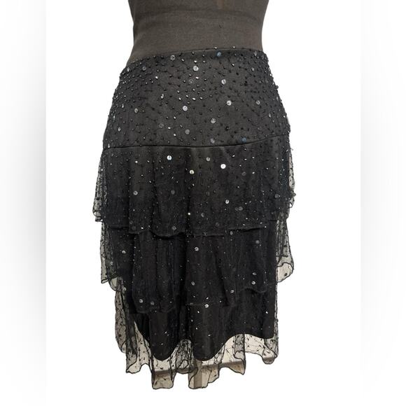 Vtg Whimsigoth Sparkly Chiffon Sequin Glam Disco Fairy Grunge Skirt Size 10 - Picture 1 of 5